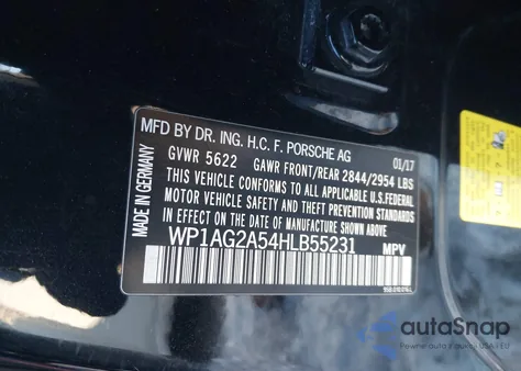 2017 Porsche Macan Gts from USA, damaged, VIN WP1AG2A54HLB55231